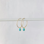 Gold Amazonite Hoop Earrings - KookyTwo