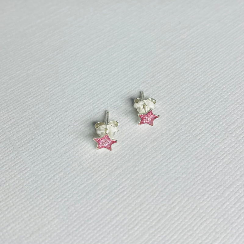 Purple Glitter Star Earrings