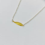 Silver and Gold Feather Necklace
