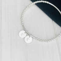 Personalised Silver Initial Disc Bracelet - KookyTwo