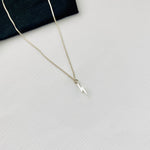 Silver Lightning Bolt Necklace & Earring Set - KookyTwo