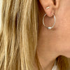 Silver Sparkle Disco Hoop Earrings