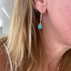 Silver Amazonite Hoop Earrings - KookyTwo