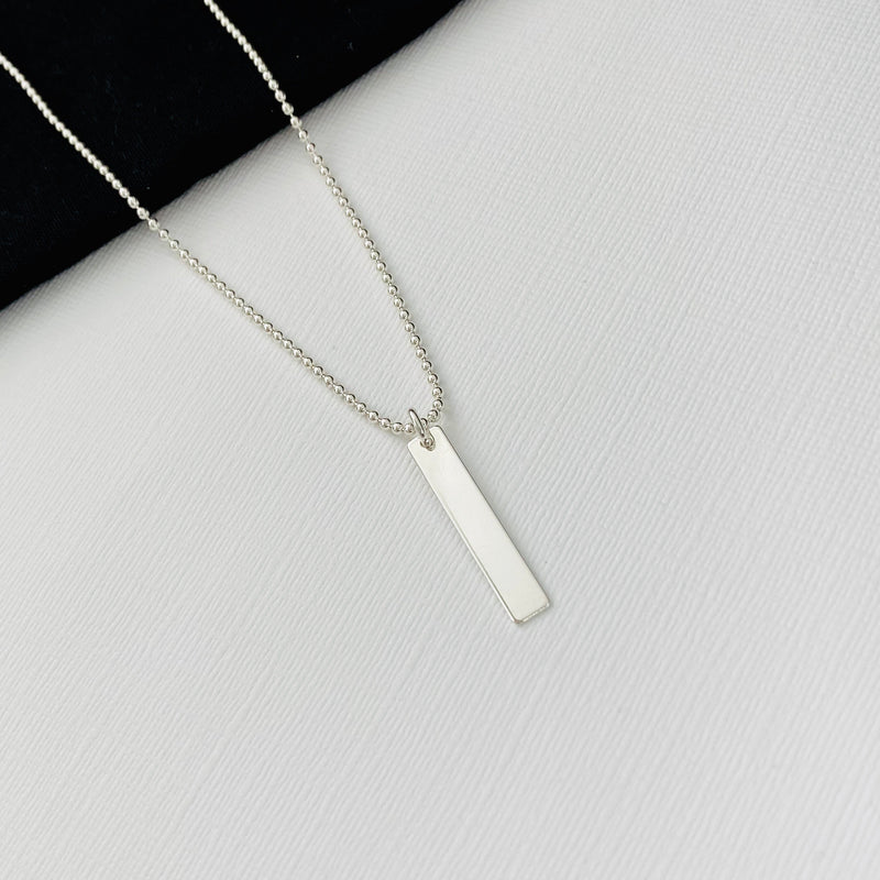 Silver Vertical Bar Necklace - KookyTwo