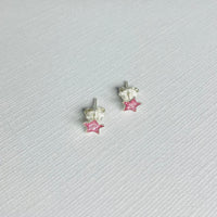 Purple Glitter Star & Lightning Bolt Earring Set