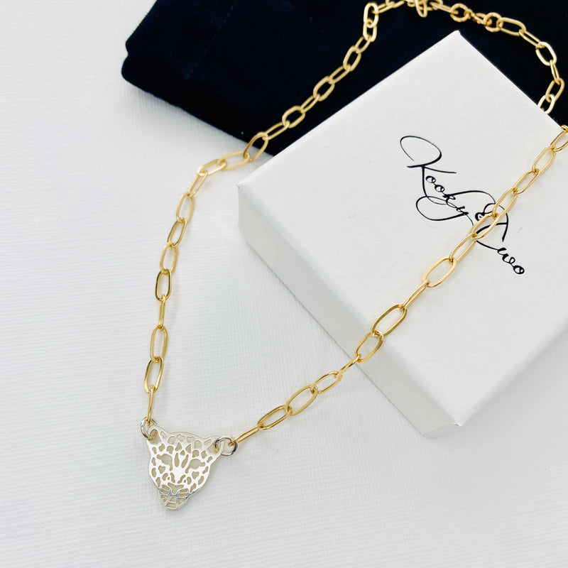 THE ALICE | Gold & Silver Leopard Necklace