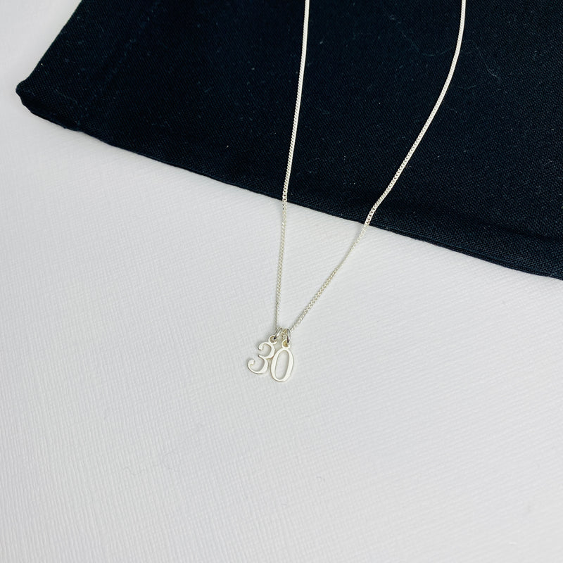 THIRTY | Silver 30th Birthday Necklace