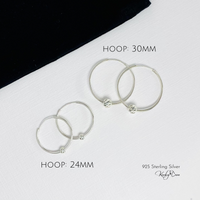 Silver Disco Bead Hoop Earrings