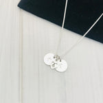 Silver Heart and Two Initial Disc Necklace - KookyTwo