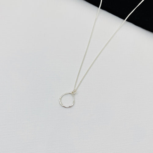 Silver Organic Circle Necklace - KookyTwo