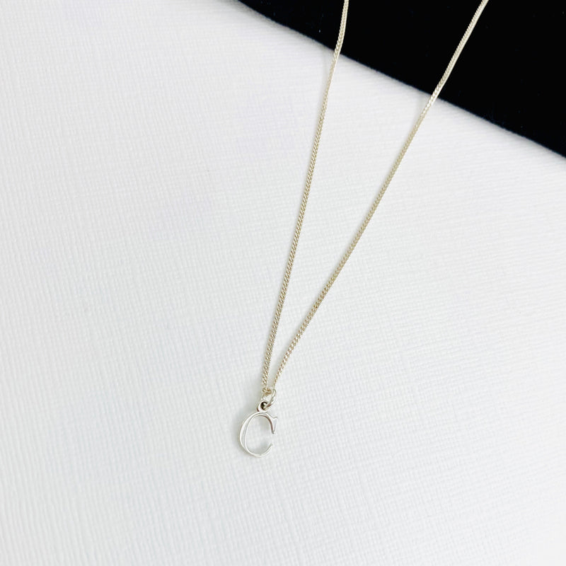 Silver Initial Necklace - KookyTwo
