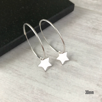 Silver Star Hoop Earrings - KookyTwo