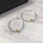 Silver Gold Bead Hoop Earrings - KookyTwo