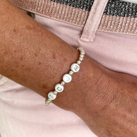 Silver letter bead bracelet with sterling silver beads, not plated beads. KookyTwo.