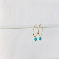 Gold Amazonite Hoop Earrings - KookyTwo