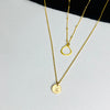 Gold Initial Circle Necklace Set