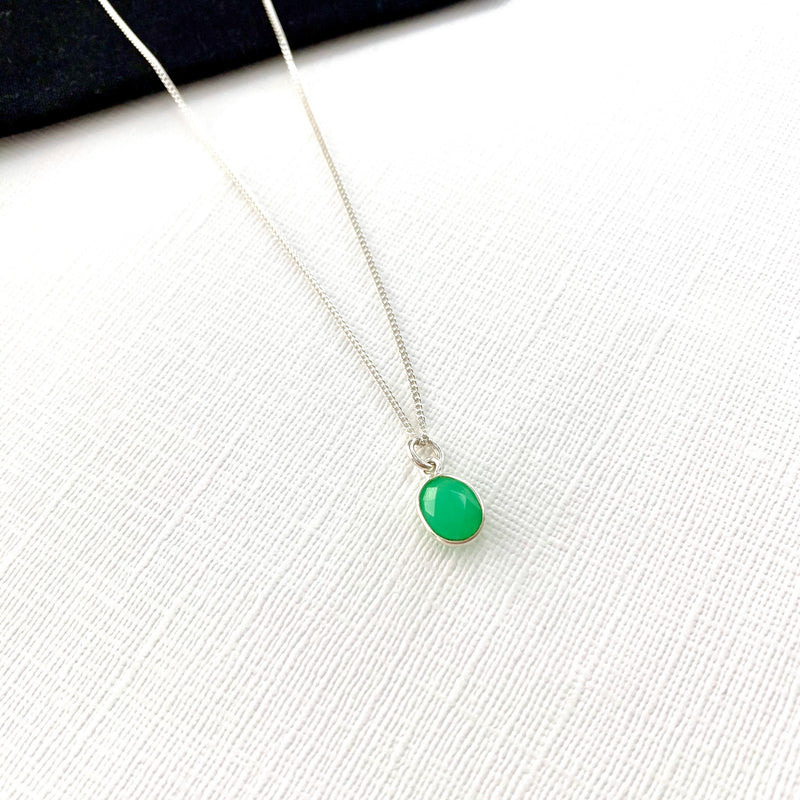 Silver Chrysoprase Necklace - KookyTwo