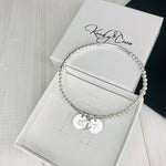 Personalised Silver Initial Disc and Heart Bracelet - KookyTwo
