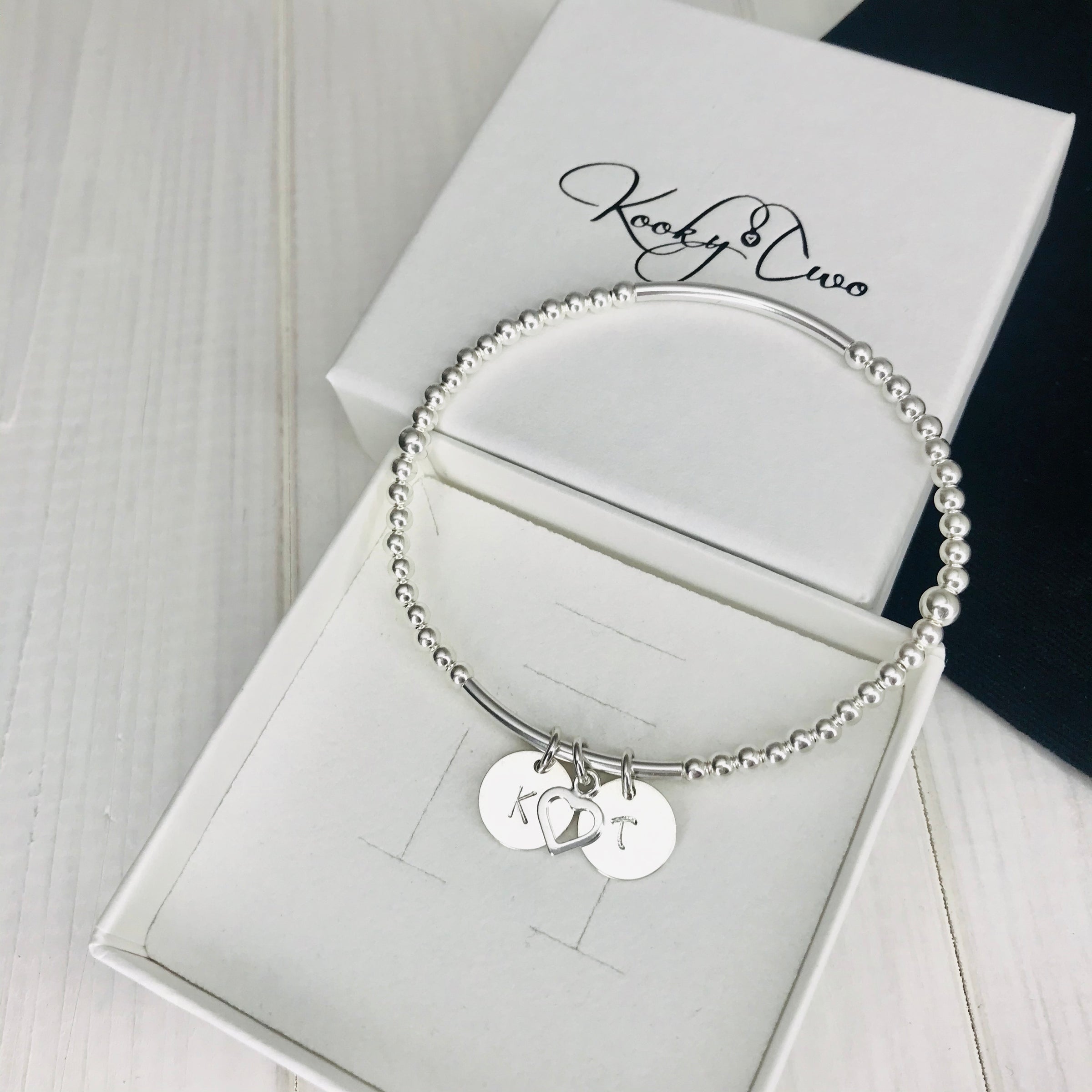 Personalized Custom Photo Engraved Charm Bracelet In Sterling Silver
