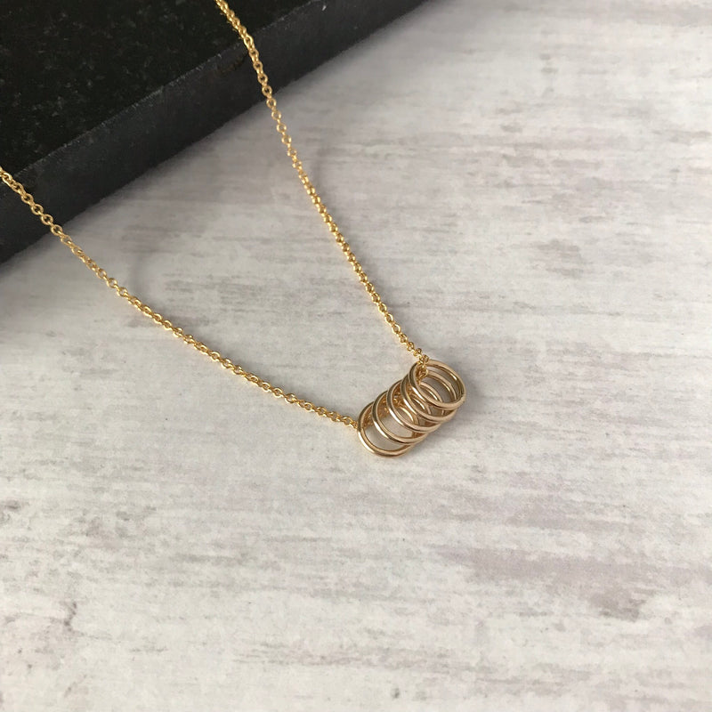 Five Gold Rings Necklace - KookyTwo