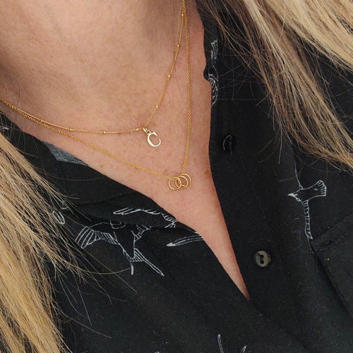 Gold Initial Necklace - KookyTwo