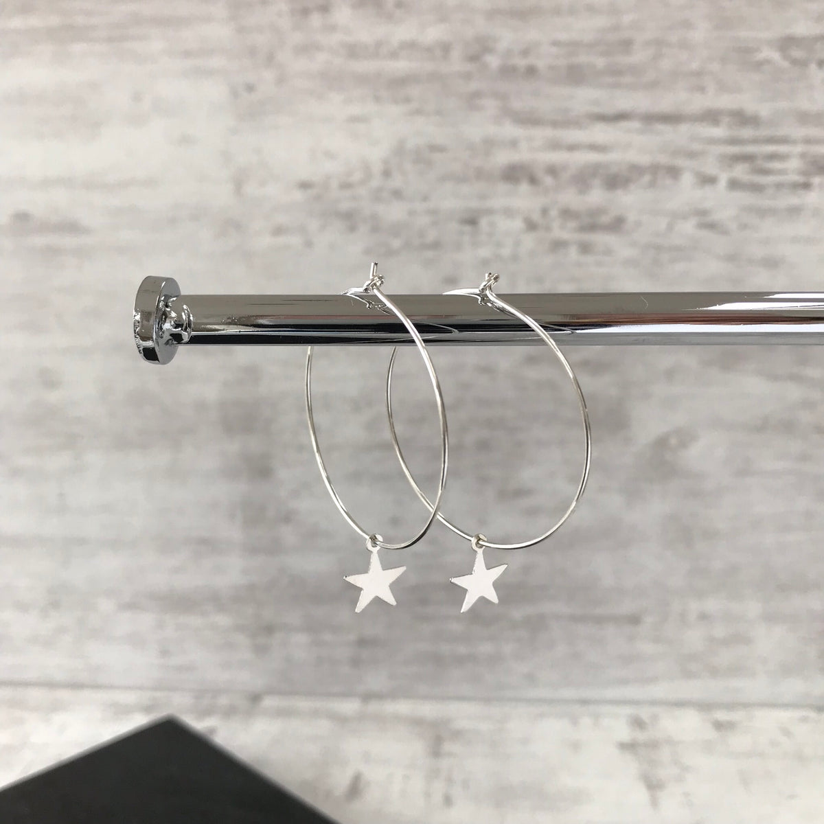 Silver Star Hoop Earrings - KookyTwo