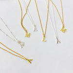 Gold Initial Coin Necklace Set