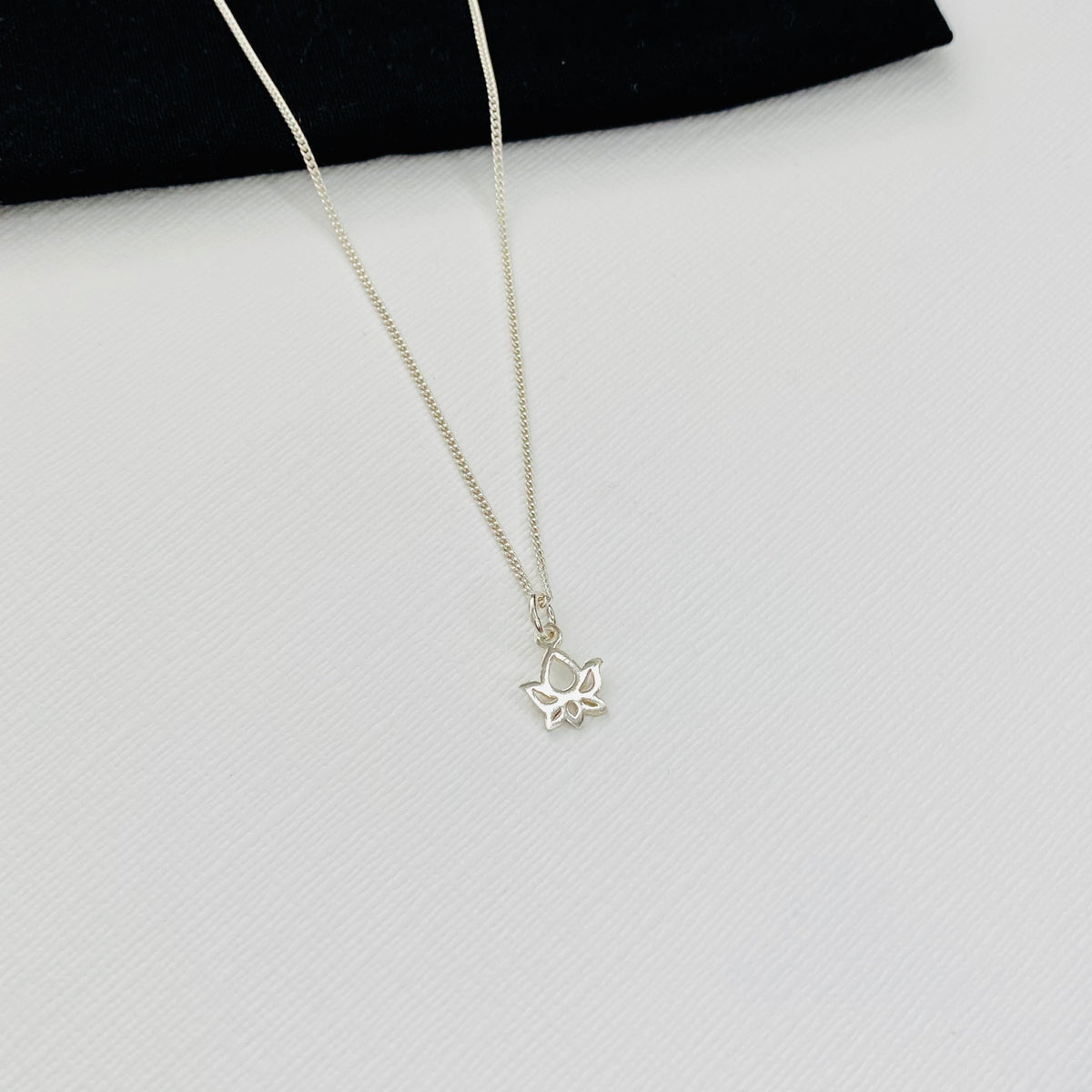 Silver Lotus Flower Necklace - KookyTwo
