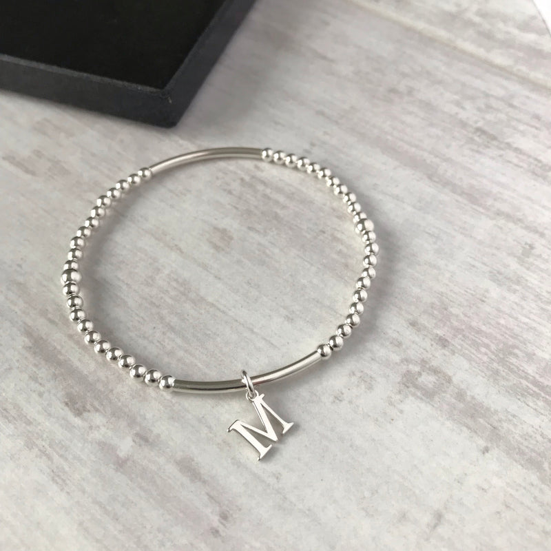 Silver Initial Bracelet - KookyTwo