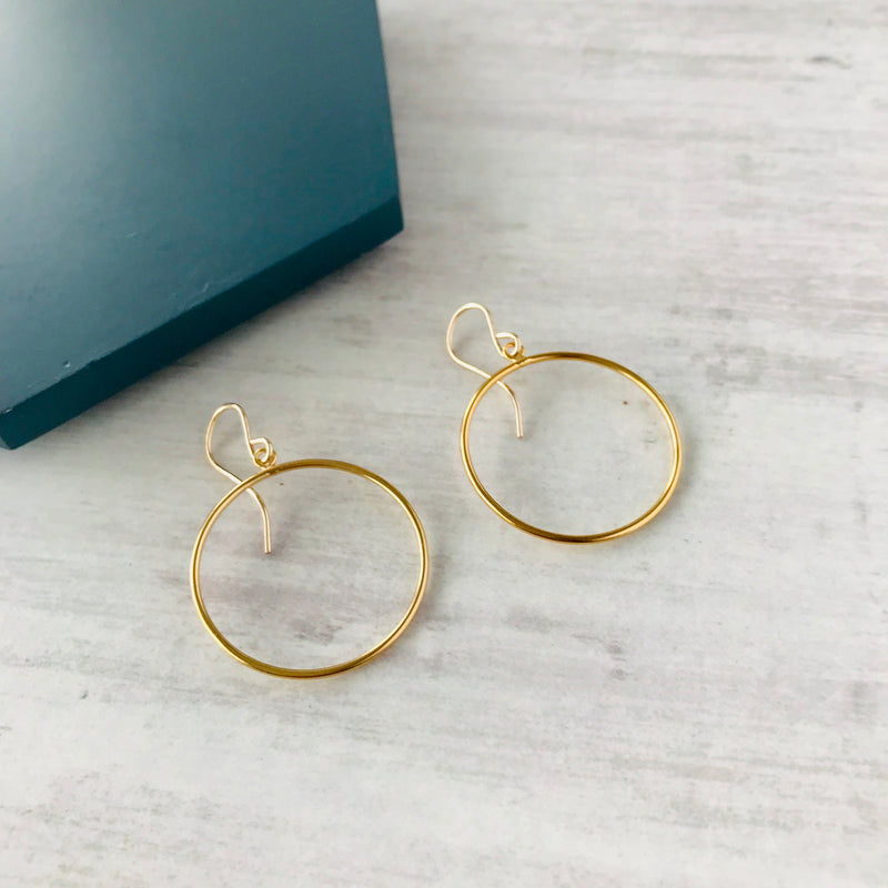 Gold Circle Earrings - KookyTwo