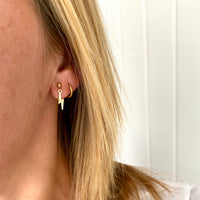 Gold Lightning Bolt Earrings - KookyTwo