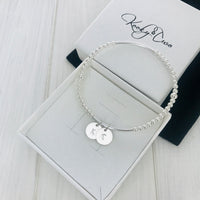 Personalised Silver Initial Disc Bracelet - KookyTwo