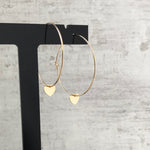 Gold Heart Hoop Earrings - KookyTwo
