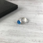Blue Onyx Round Gemstone Ring - KookyTwo