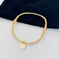 Gold Personalised Disc Bracelet