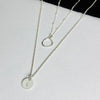 Silver Initial Disc Circle Necklace Set