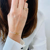 Ladies Bangle. Gold Infinity Bangle with Sterling Silver Band.