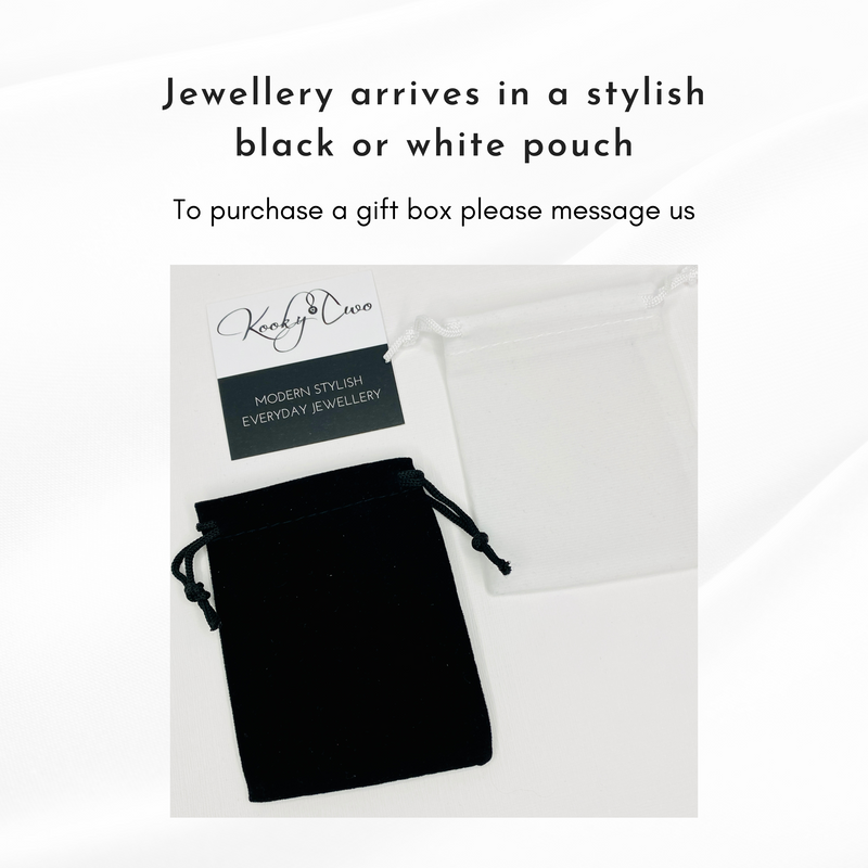 Bracelet will arrive in a black or white pouch. KookyTwo.
