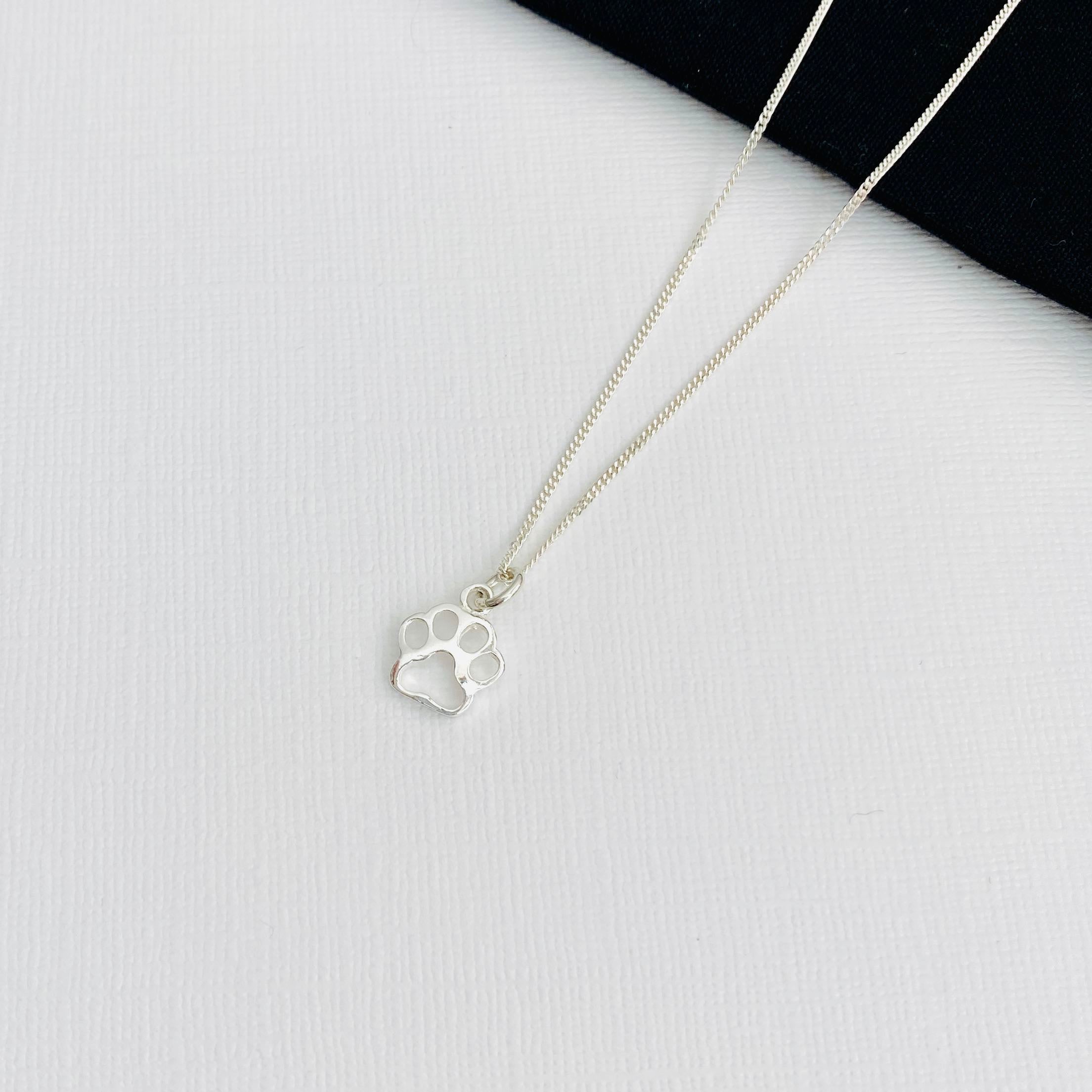 Simply Silver Paw Print And Heart Pendant Necklace, Silver at John Lewis &  Partners