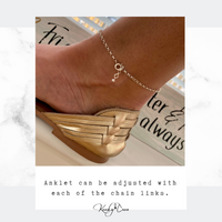 Adjustable ankle bracelet. Adjustable chain anklet. Summer jewellery. KookyTwo Jewellery.