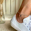 Conch shell anklet in sterling silver. Ankle bracelet with shell charm. Summer anklet accessory.