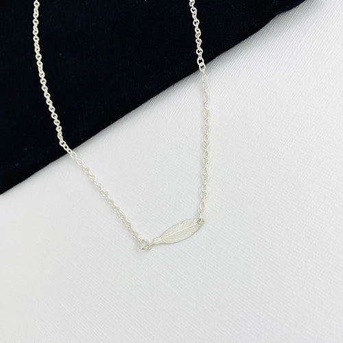 Sterling silver leaf necklace. kookyTwo.