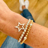 Silver star bracelet with gold bead bracelet stacking bracelet set. KookyTwo.