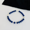 Lapis lazuli gemstone bracelet with sterling silver beads