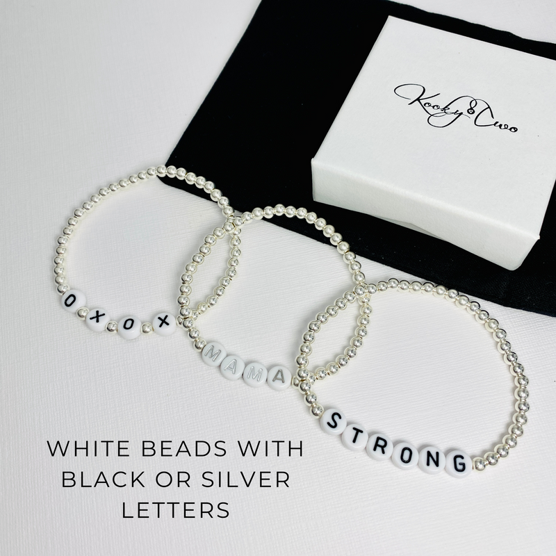 Silver 2025 letter bracelets