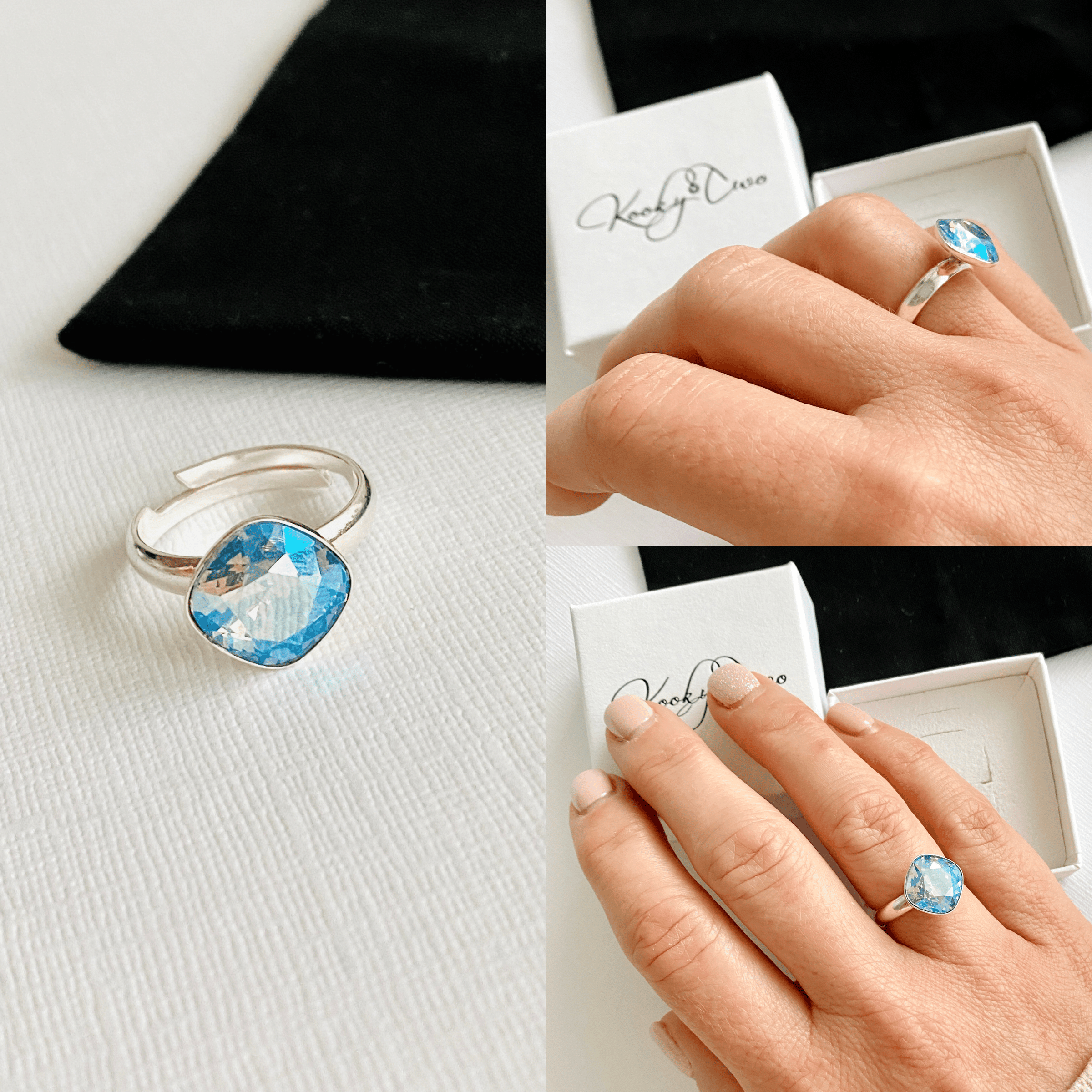 Silver sales crystal ring