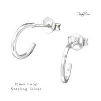 Sterling silver mini hoop earrings, hypoallergenic earrings kind to ears. Teen earring gift. KookyTwo.