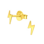Mini Gold Lightning Bolt Stud Earrings