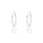 Silver Star Mini Hoop Earrings