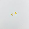 Mini moon stud earrings. Gold moon earrings.